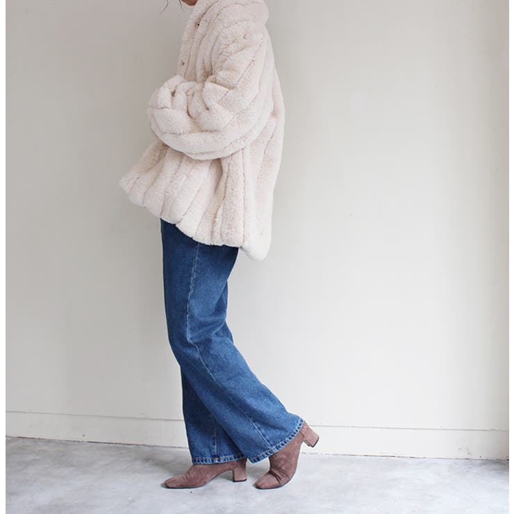 ストライプファーコート ファーコート コート[品番：MDRW0004074