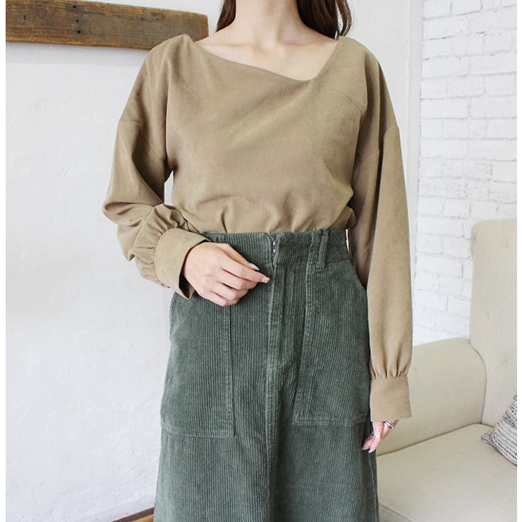 アシンメトリーネックトップス | MODE ROBE | 詳細画像1 