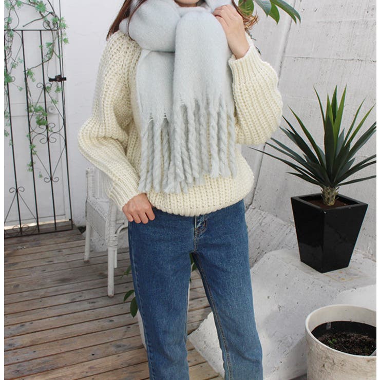 アイボリー | ローゲージクルーネックニット | MODE ROBE