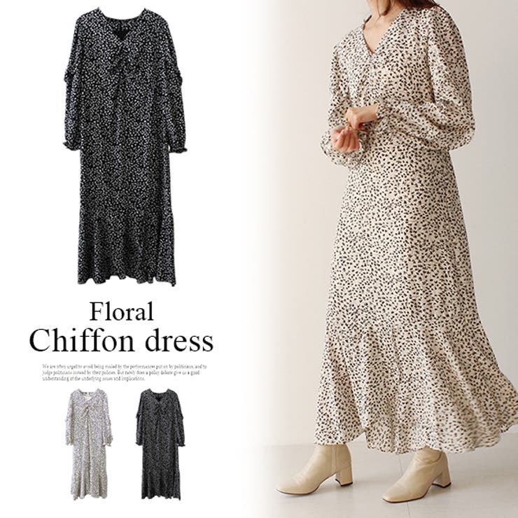 花柄シフォンワンピース マキシワンピース 花柄 品番 Mdrw Mode Robe モードローブ のレディースファッション通販 Shoplist ショップリスト