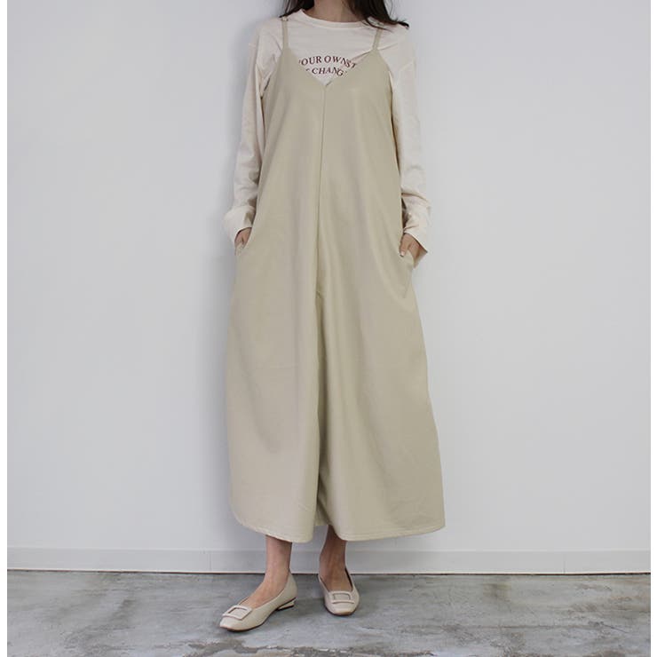 アイボリー | レザーキャミワンピース | MODE ROBE