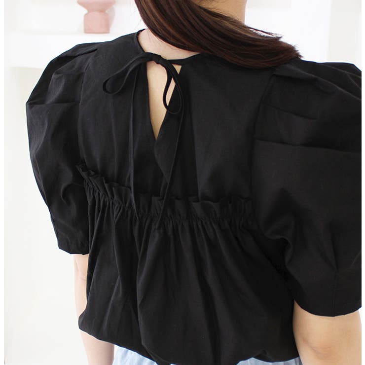 バックギャザーリボンパフショルダートップス | MODE ROBE | 詳細画像12 