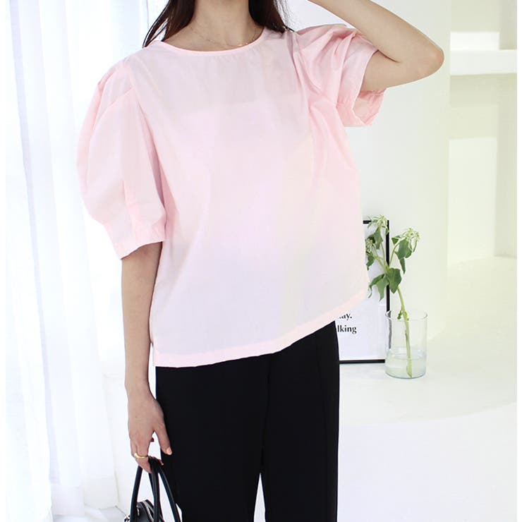 バックギャザーリボンパフショルダートップス | MODE ROBE | 詳細画像17 