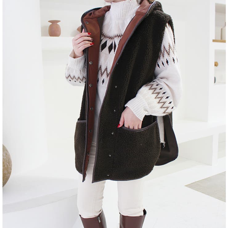 ノルディック柄ダメージデザインニット | MODE ROBE | 詳細画像5 