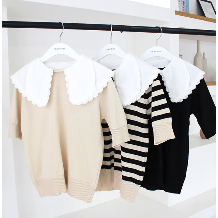 ダブルフリルセーラーカラーニットトップス | MODE ROBE | 詳細画像16 