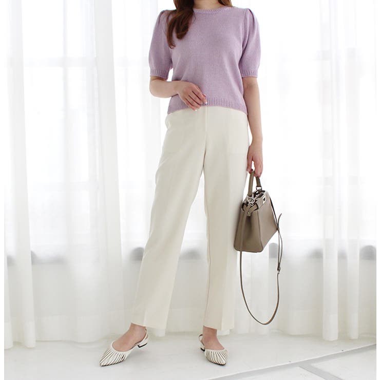 アイボリー | センタープレステーパードパンツ | MODE ROBE