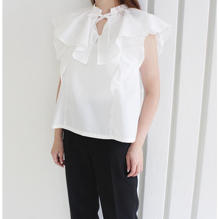 ダブルフリルノースリーブブラウス | MODE ROBE | 詳細画像3 