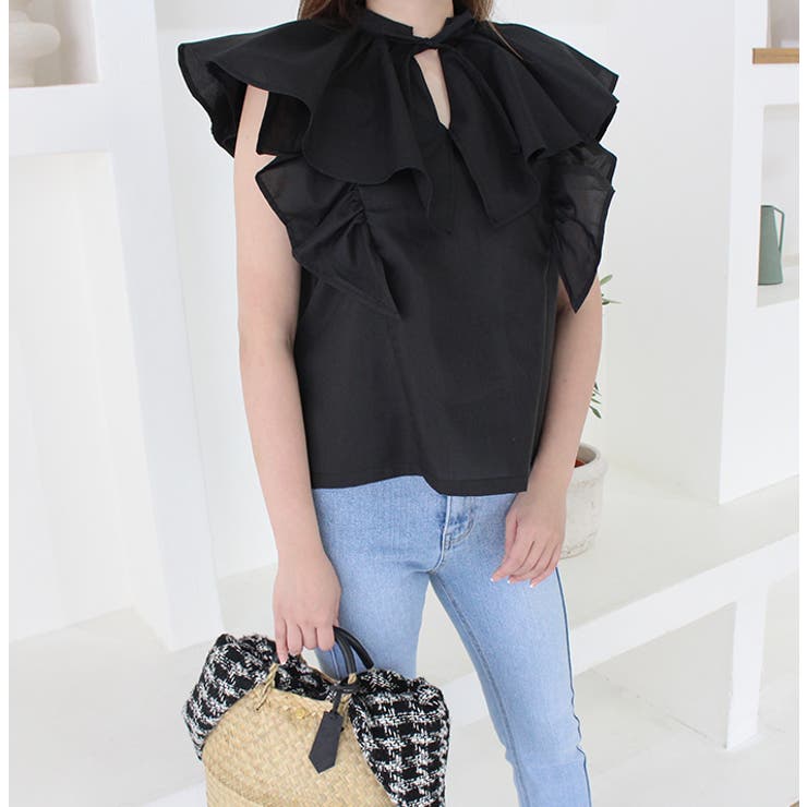 ダブルフリルノースリーブブラウス | MODE ROBE | 詳細画像24 