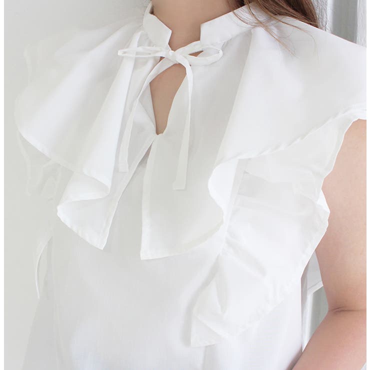 ダブルフリルノースリーブブラウス | MODE ROBE | 詳細画像6 