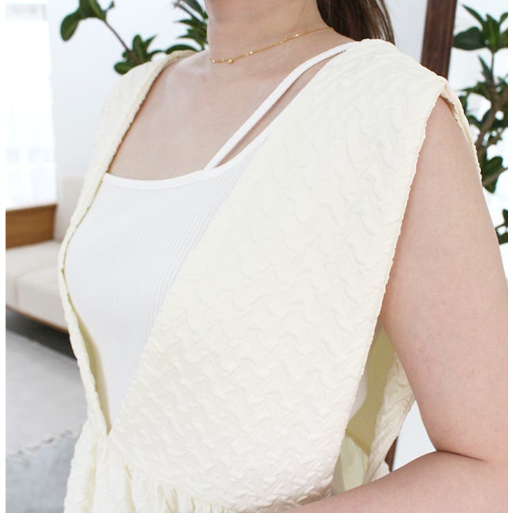 Vネックジャガードティアードワンピース | MODE ROBE | 詳細画像15 