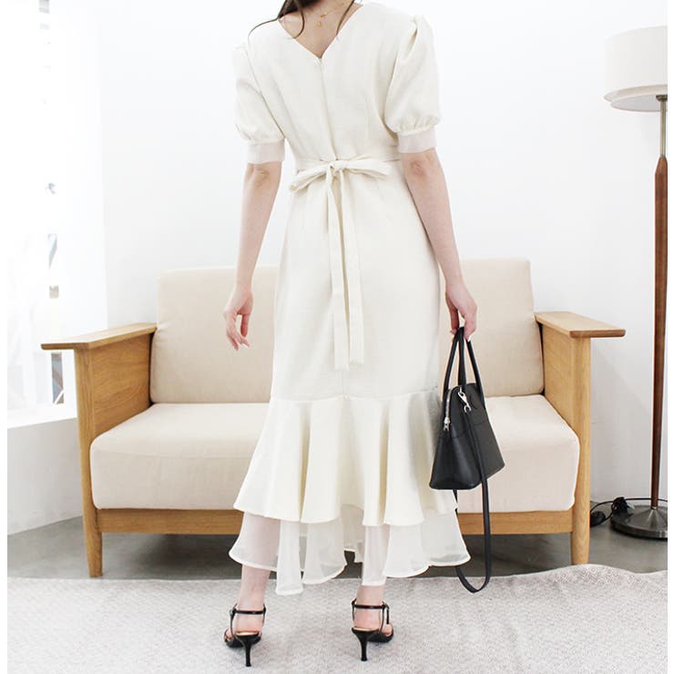 Vネックツイードマーメイドワンピース | MODE ROBE | 詳細画像19 