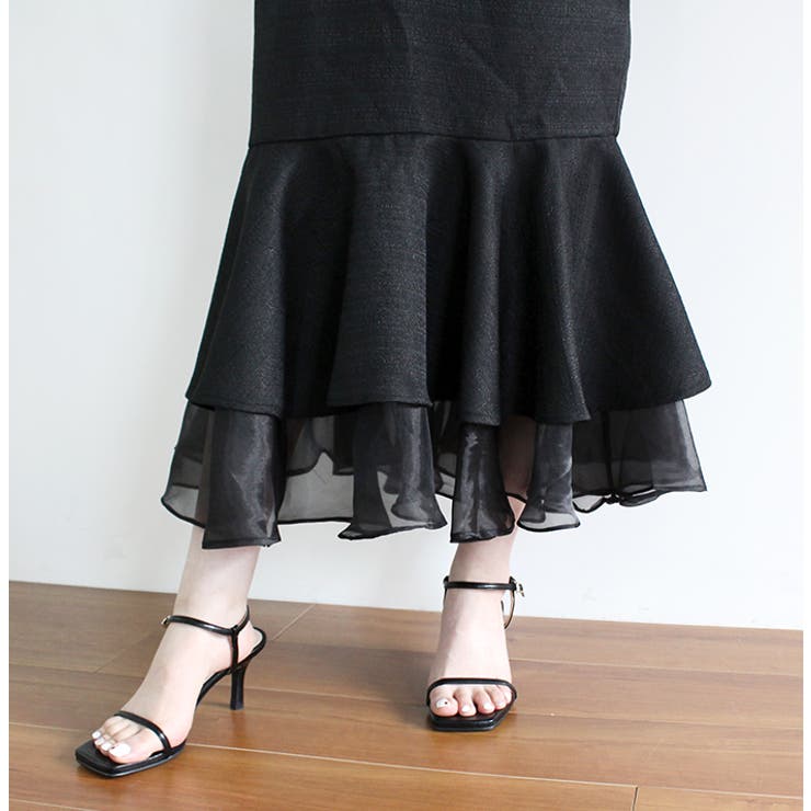 Vネックツイードマーメイドワンピース | MODE ROBE | 詳細画像8 