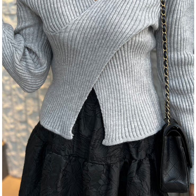 Vネックツイストリブニット | MODE ROBE | 詳細画像11 