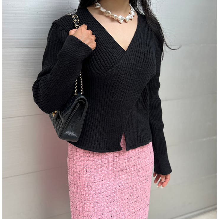 Vネックツイストリブニット | MODE ROBE | 詳細画像24 