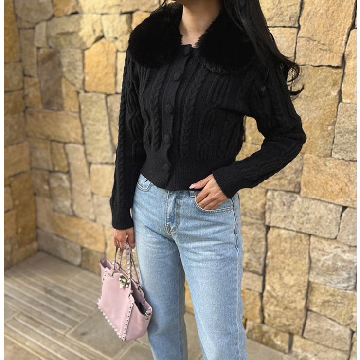 ファーカラーニットカーディガン | MODE ROBE | 詳細画像12 