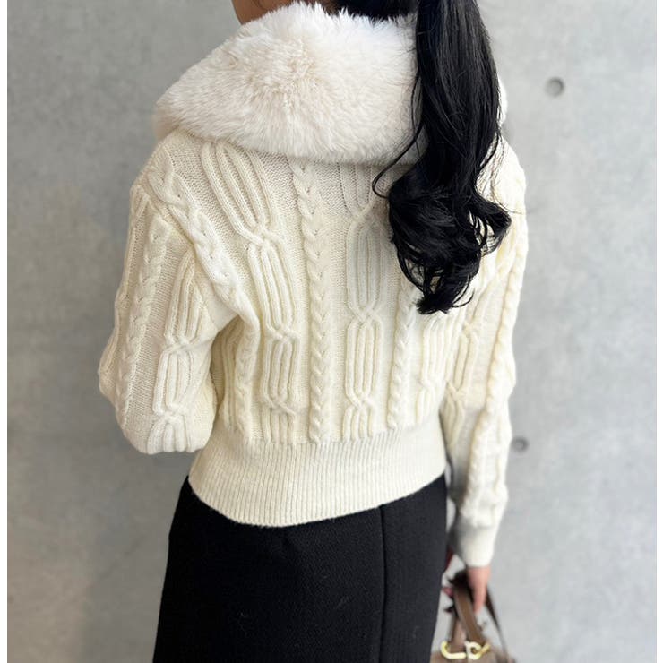 ファーカラーニットカーディガン | MODE ROBE | 詳細画像5 