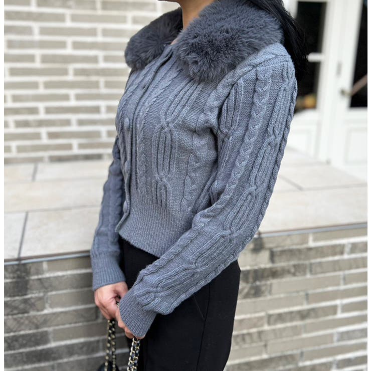 ファーカラーニットカーディガン | MODE ROBE | 詳細画像8 