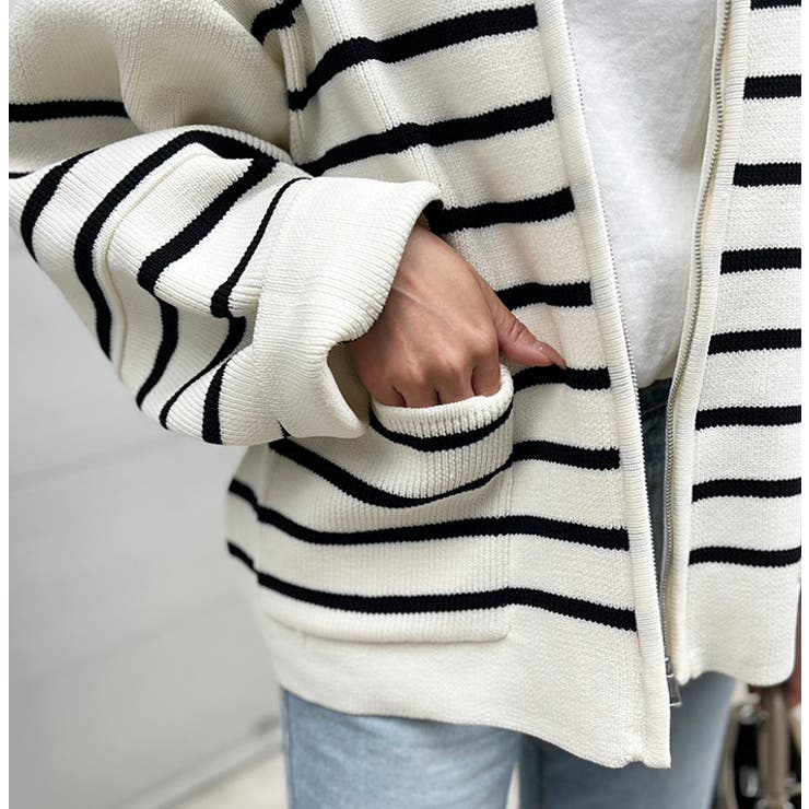 ボーダーポケットブルゾン | MODE ROBE | 詳細画像7 