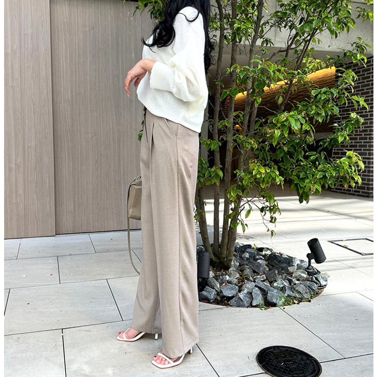 ストレートパンツ 無地 タックパンツ カジュアル 着回し ロング hq720.jpg?sqp=-