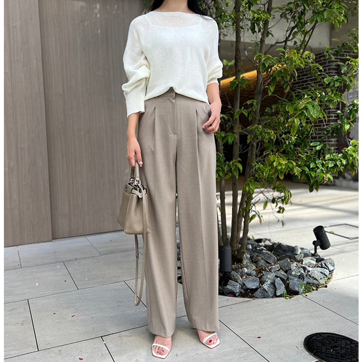 タックワイドパンツ[品番：MDRW0004442]｜MODE ROBE（モード