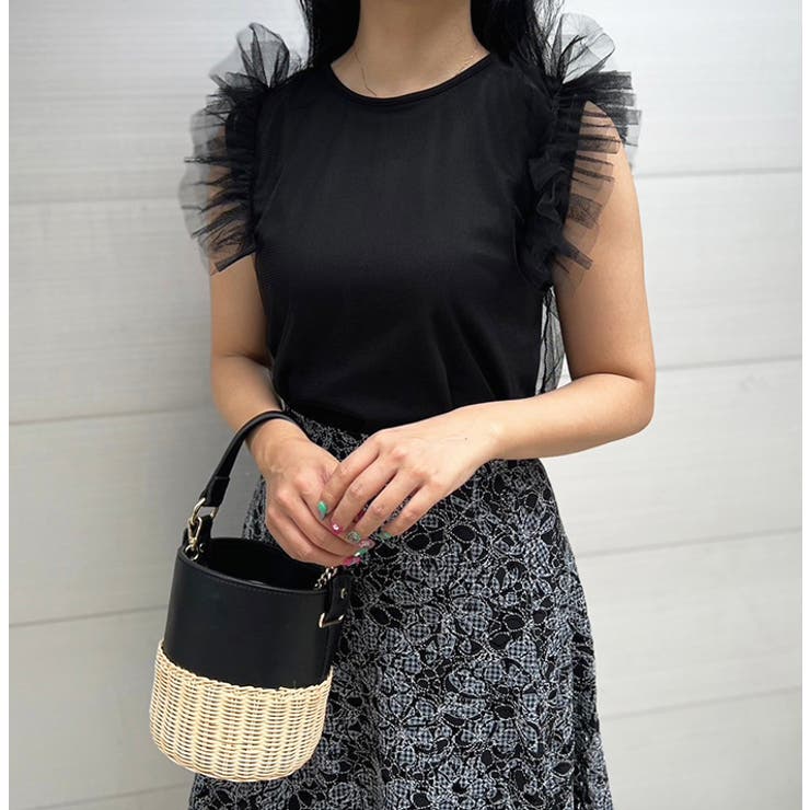 ショルダーフリルチュールレイヤードトップス | MODE ROBE | 詳細画像2 