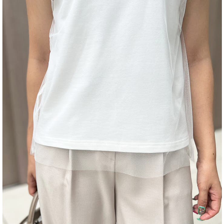 ショルダーフリルチュールレイヤードトップス | MODE ROBE | 詳細画像13 