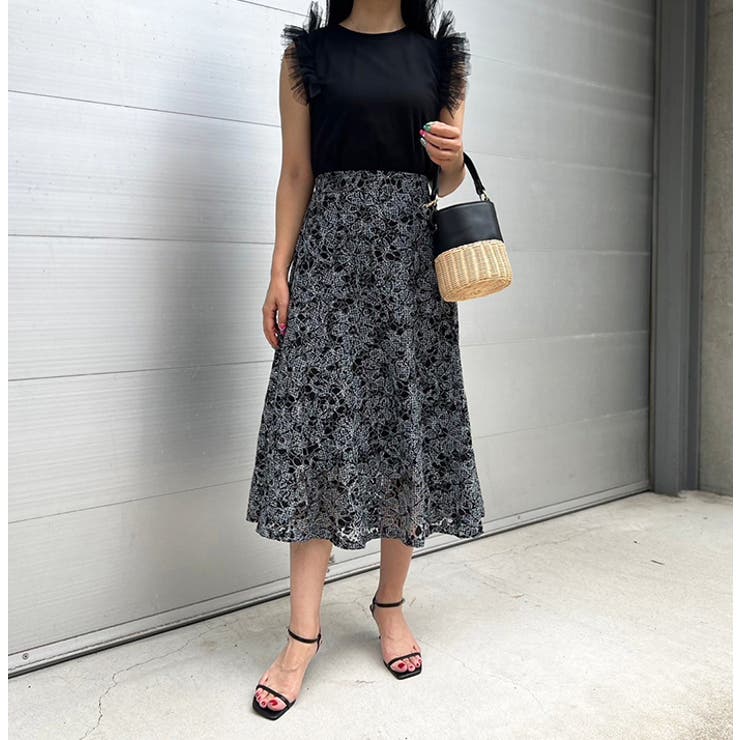 ショルダーフリルチュールレイヤードトップス | MODE ROBE | 詳細画像3 