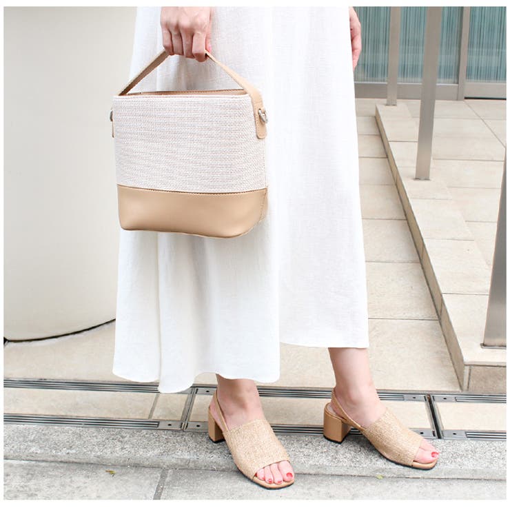 ペーパー×エコレザーバッグ ブラック ベージュ | MODE ROBE | 詳細画像8 