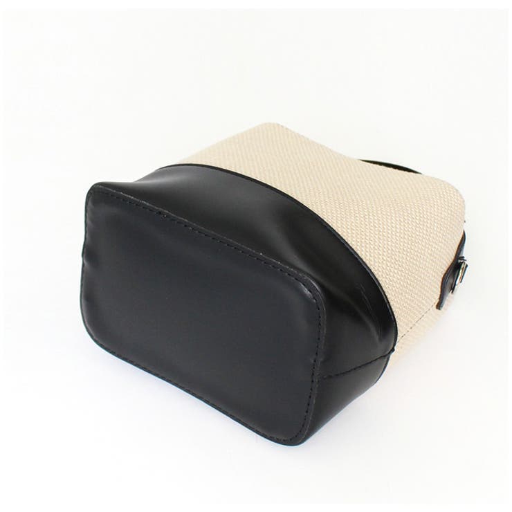 ペーパー×エコレザーバッグ ブラック ベージュ | MODE ROBE | 詳細画像11 