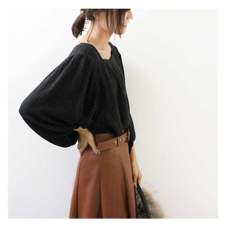 フェイクレザーフレアスカート スカート ひざ丈スカート[品番：MDRW0002564]｜MODE  ROBE（モードローブ）のレディースファッション通販｜SHOPLIST（ショップリスト）