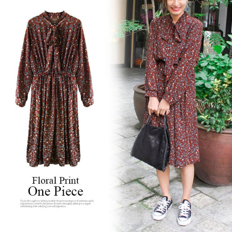 フラワーレトロリボンワンピース 花柄 フラワー 品番 Mdrw Mode Robe モードローブ のレディースファッション通販 Shoplist ショップリスト