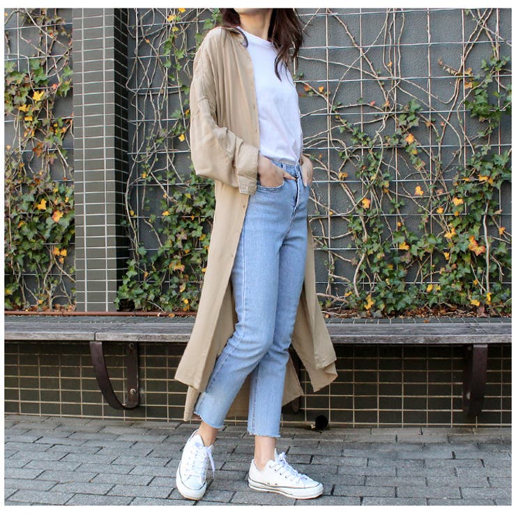 ≪≫ロングシャツワンピース シャツワンピワンピース ベージュ