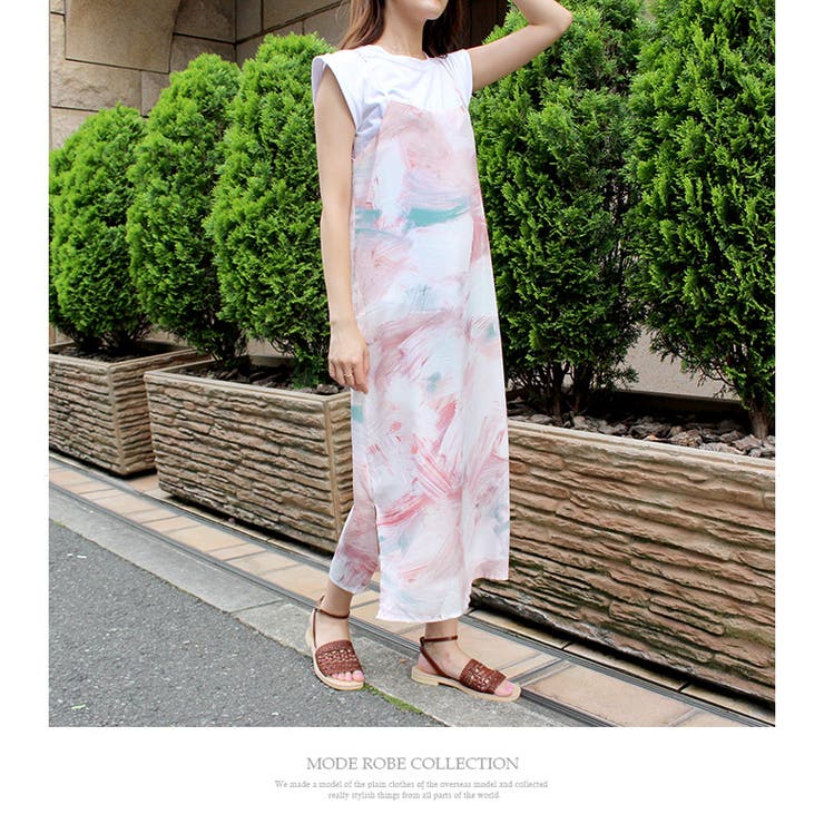 パターンキャミワンピース ワンピース ピンク 品番 Mdrw Mode Robe モードローブ のレディースファッション通販 Shoplist ショップリスト