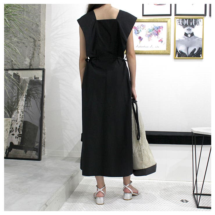 サイドリボンワンピース ワンピース ブラック | MODE ROBE | 詳細画像9 