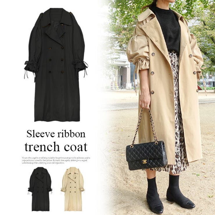 袖リボントレンチコート トレンチ トレンチコート 品番 Mdrw Mode Robe モードローブ のレディースファッション通販 Shoplist ショップリスト