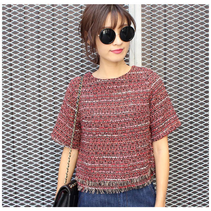 ツイードフリンジトップス ツイード チェック 品番 Mdrw Mode Robe モードローブ のレディース ファッション通販 Shoplist ショップリスト