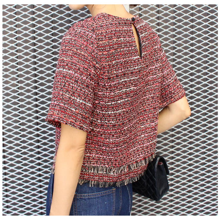ツイードフリンジトップス ツイード チェック 品番 Mdrw Mode Robe モードローブ のレディース ファッション通販 Shoplist ショップリスト