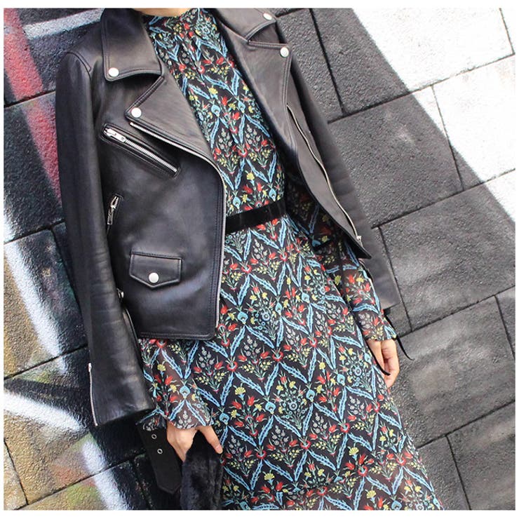 花柄レトロワンピース ベロア ワンピース | MODE ROBE | 詳細画像10 