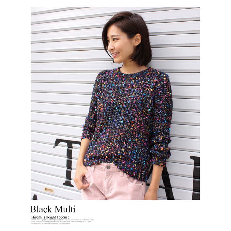 MIXカラーニット ニットセーター クルーネック[品番：MDRW0001935