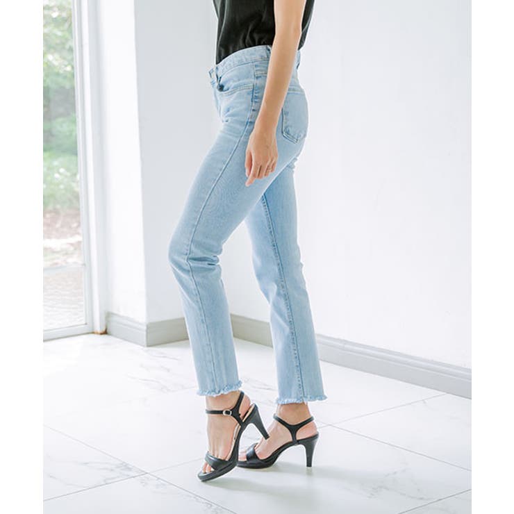 美品！MOTHER デニムカットオフスキニー ライトブルーsize23 カットオフスキニー美脚デニム ライトブルーデニム カットオフ