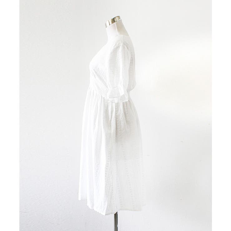 フロントパールボタンワンピース ホワイト レディース | MODE ROBE | 詳細画像10