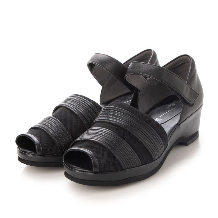 ブラック | 【3E】チュールメッシュサンダル | Mode et Jacomo×ing