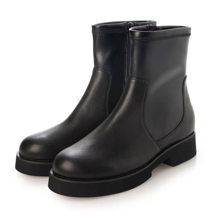 ブラック | 【3E】厚底ショートブーツ | Mode et Jacomo×ing