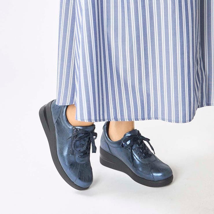 【3E】ファスナー付きヒールアップスニーカー | Mode et Jacomo×ing | 詳細画像1 