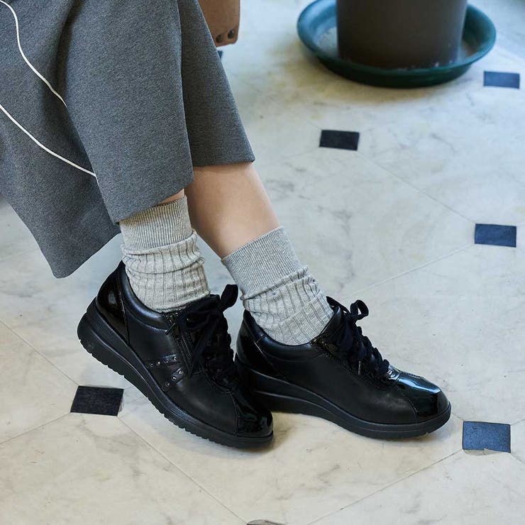 【3E】ファスナー付きヒールアップスニーカー | Mode et Jacomo×ing | 詳細画像2 