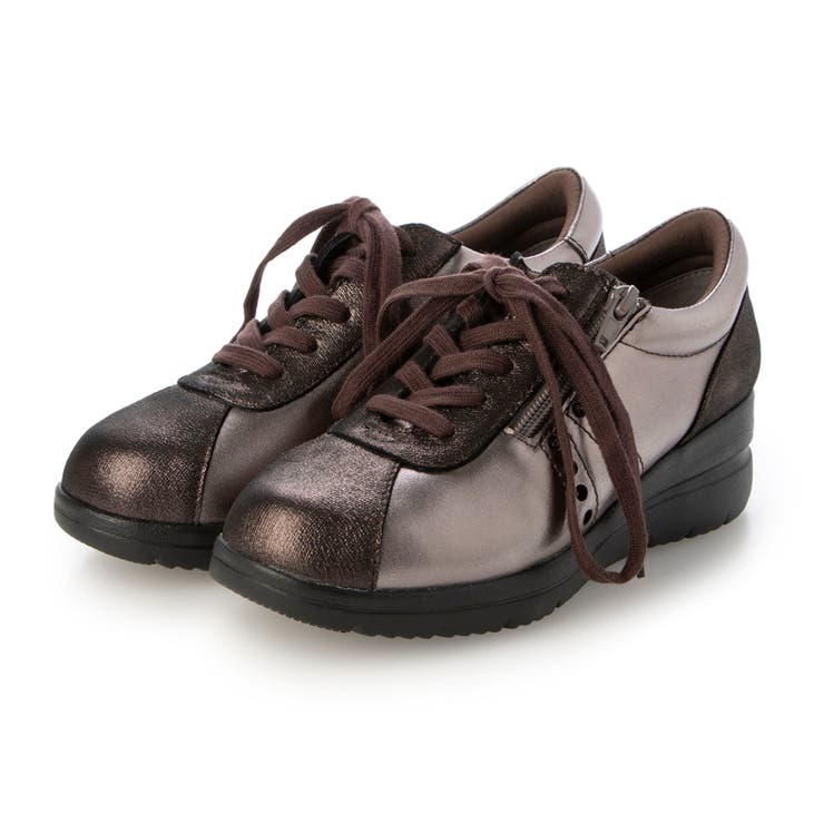 ブロンズコンビ | 【3E】ファスナー付きヒールアップスニーカー | Mode et Jacomo×ing