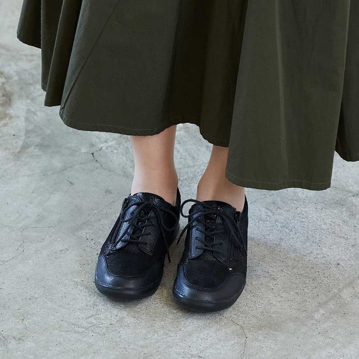 【3E】サイドファスナーレースアップスニーカー | Mode et Jacomo×ing | 詳細画像2 