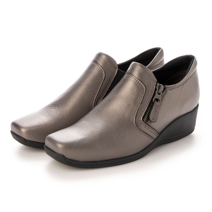 ダークシルバー | 【3E】サイドファスナースリッポンシューズ | Mode et Jacomo×ing