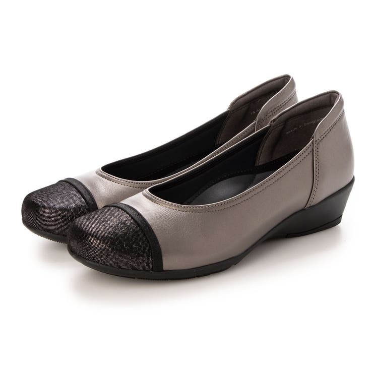 ダークシルバー | 【3E】切り替えデザインコンフォートパンプス | Mode et Jacomo×ing