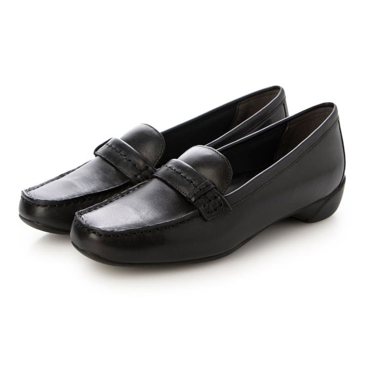 ブラック | 【3E】【レイン対応】ステッチベルトローファーモカシンシューズ | Mode et Jacomo×ing